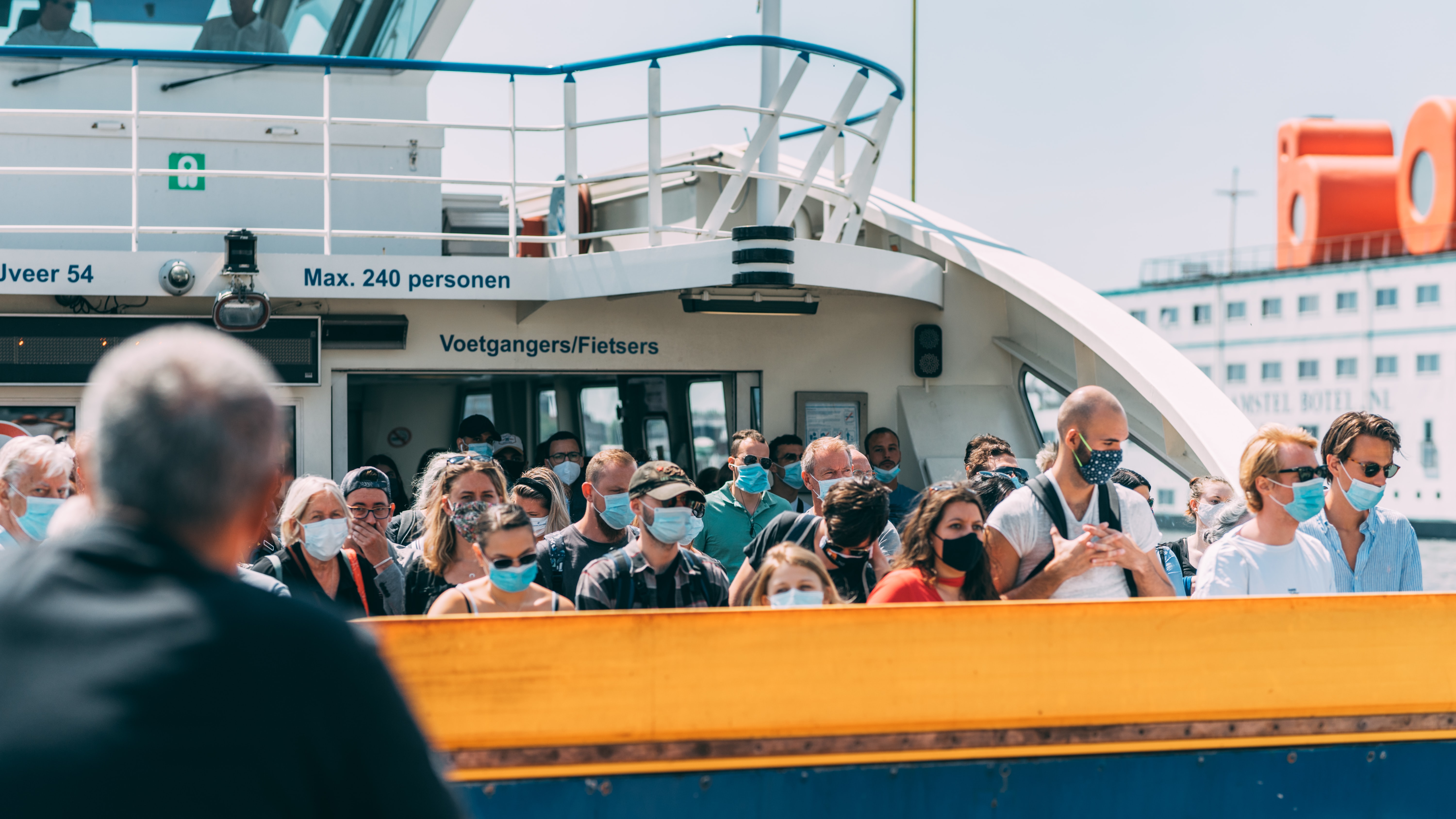 People on the ferry in Amsterdam